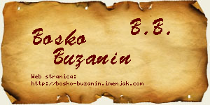 Boško Bužanin vizit kartica